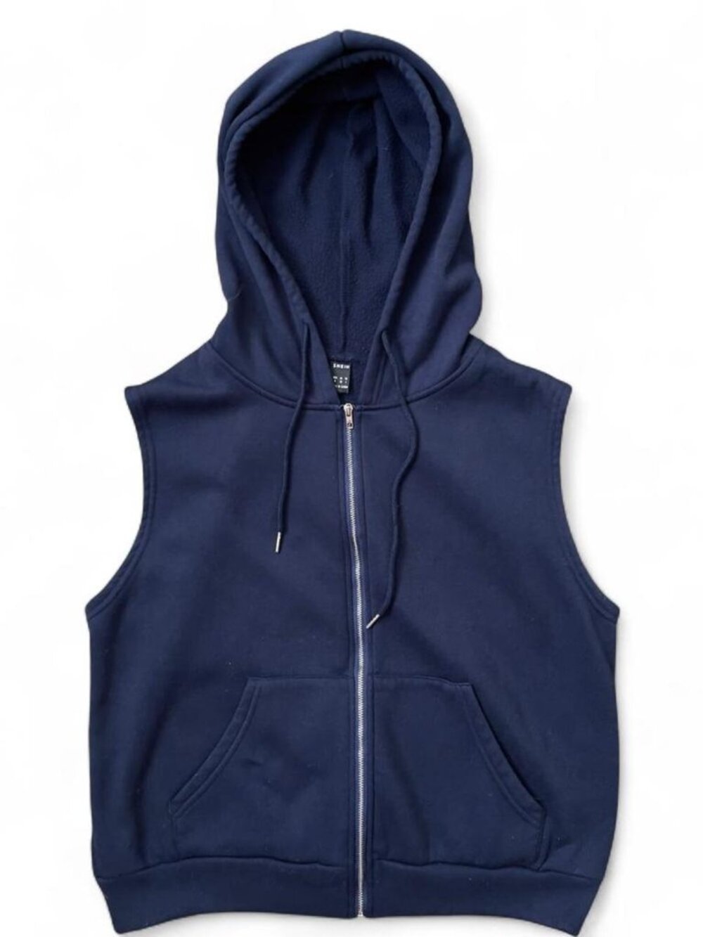 SHEIN navy blue sleeveless hoodie Size M #sleeveless #hoodie